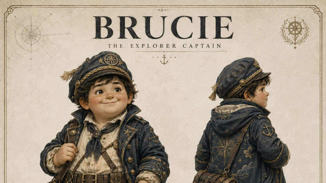 Brucie, the explorer who leads viewers into the Timechain